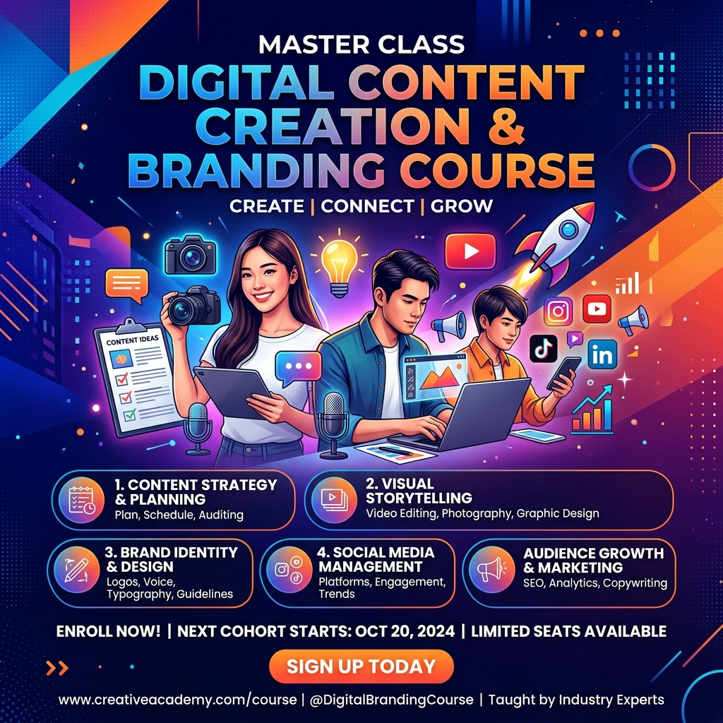Digital Content Creation & Branding course poster